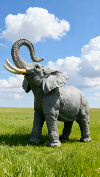 玻璃钢仿真大象雕塑 (4)