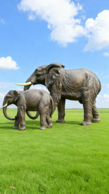 玻璃钢仿真大象雕塑 (10)