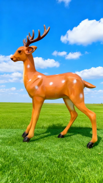 玻璃钢仿真梅花鹿雕塑 (1)