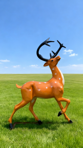玻璃钢仿真梅花鹿雕塑 (3)