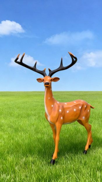 玻璃钢仿真梅花鹿雕塑 (4)