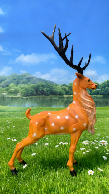 玻璃钢仿真梅花鹿雕塑 (17)