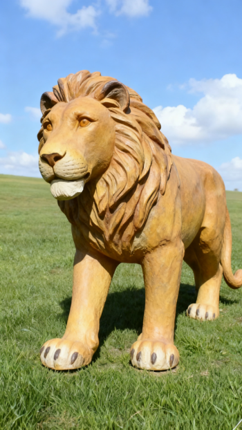 玻璃钢仿真狮子雕塑 (2)