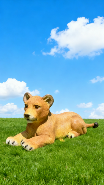 玻璃钢仿真狮子雕塑 (3)