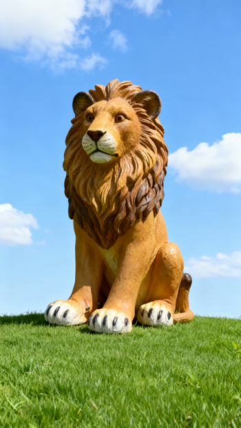 玻璃钢仿真狮子雕塑 (4)