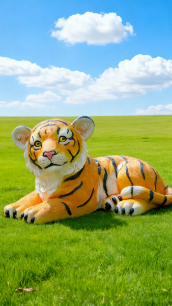 玻璃钢仿真老虎雕塑 (1)