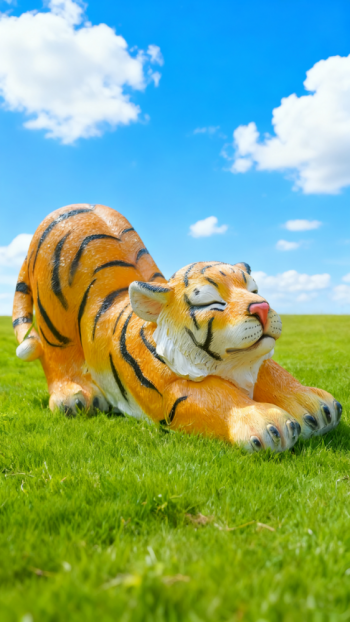 玻璃钢仿真老虎雕塑 (2)