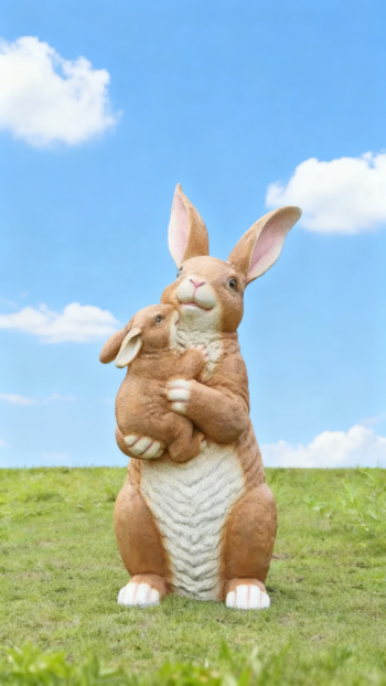 玻璃钢仿真兔子雕塑 (1)