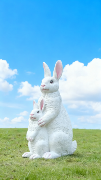 玻璃钢仿真兔子雕塑 (1)