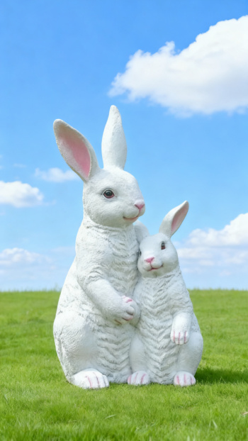 玻璃钢仿真大白兔雕塑