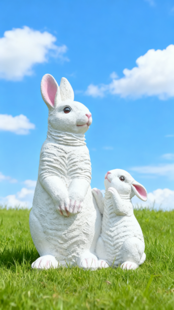 玻璃钢仿真大白兔雕塑