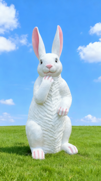 玻璃钢仿真大白兔子雕塑 (12)