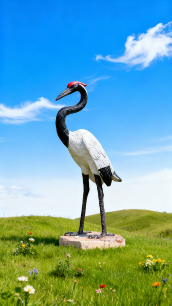 玻璃钢仿真仙鹤雕塑 (3)