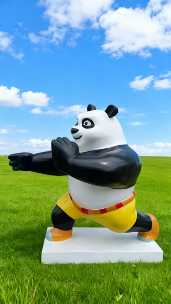 卡通玻璃钢功夫熊猫雕塑 (1)