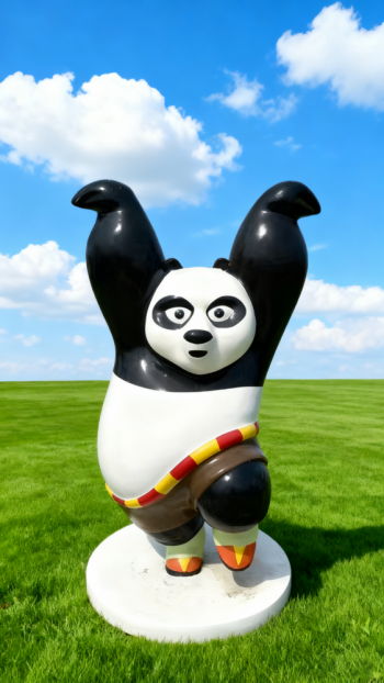卡通玻璃钢功夫熊猫雕塑 (2)