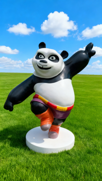 卡通玻璃钢功夫熊猫雕塑 (3)