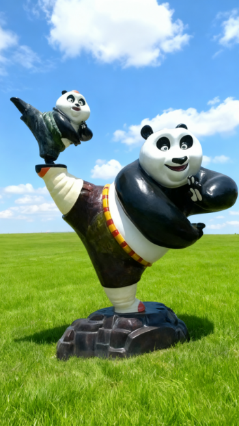 卡通玻璃钢功夫熊猫雕塑 (4)