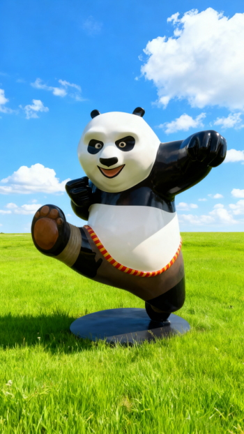 卡通玻璃钢功夫熊猫雕塑 (9)