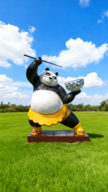 卡通玻璃钢功夫熊猫雕塑 (10)