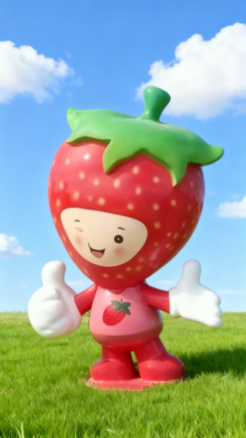 玻璃钢卡通草莓雕塑公仔 (1)