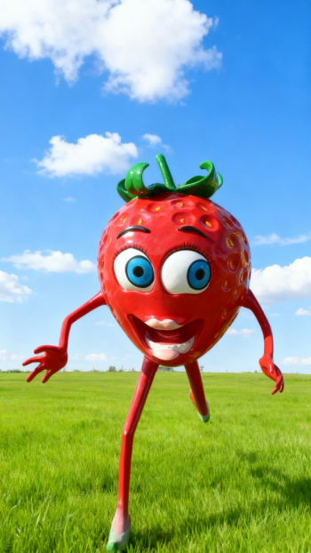 玻璃钢卡通草莓雕塑公仔 (2)