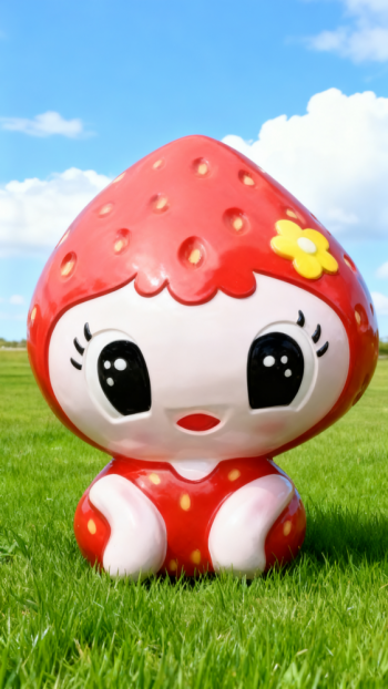 玻璃钢卡通草莓雕塑公仔 (5)