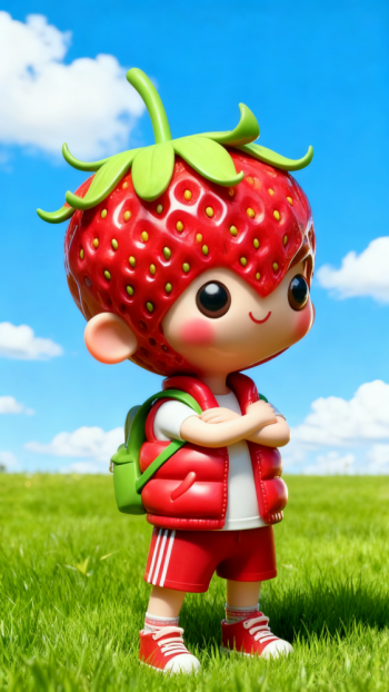 玻璃钢卡通草莓雕塑公仔 (7)