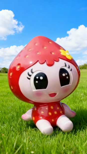 玻璃钢卡通草莓雕塑公仔 (9)