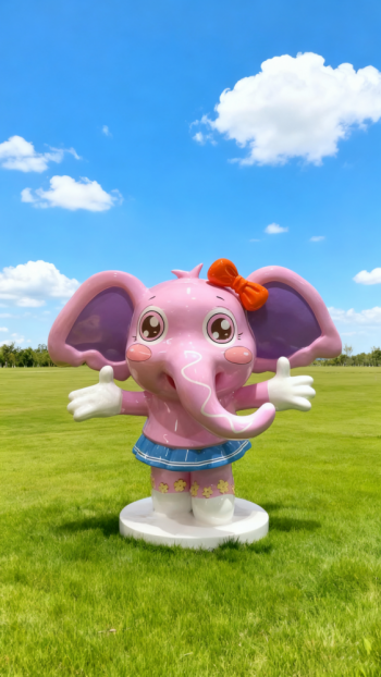 玻璃钢卡通大象雕塑 (1)