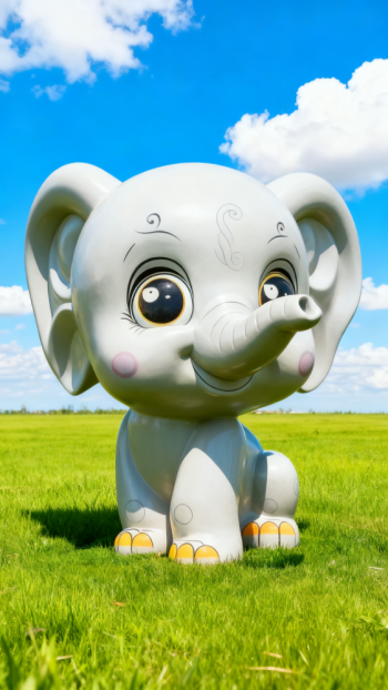 玻璃钢卡通大象雕塑 (3)