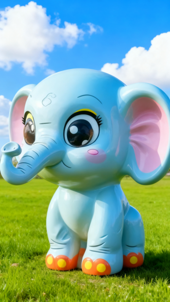 玻璃钢卡通大象雕塑 (7)