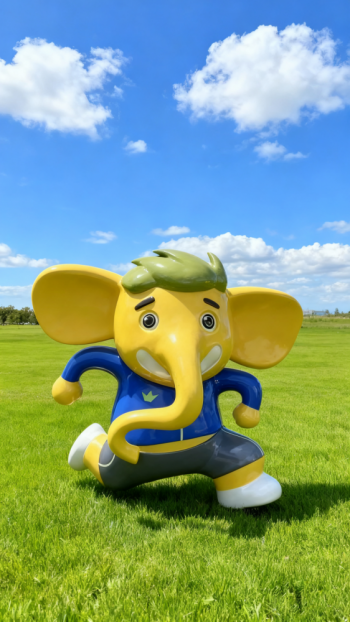 玻璃钢卡通大象雕塑 (8)