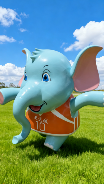 玻璃钢卡通大象雕塑 (10)