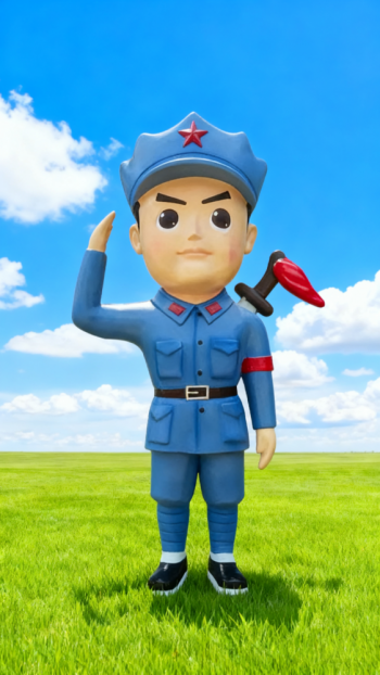 玻璃钢卡通红军雕塑 (6)