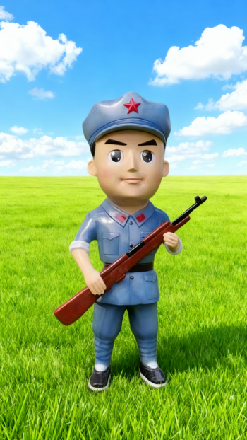 玻璃钢卡通红军雕塑 (8)