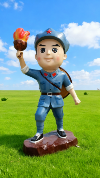玻璃钢卡通红军雕塑 (12)
