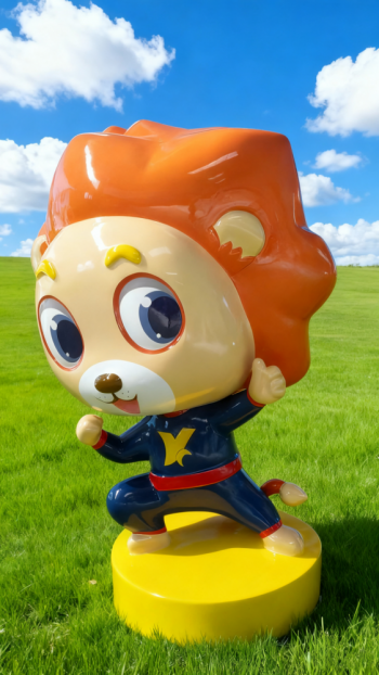 玻璃钢卡通狮子雕塑 (1)