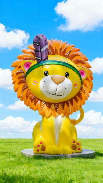 玻璃钢卡通狮子雕塑 (14)