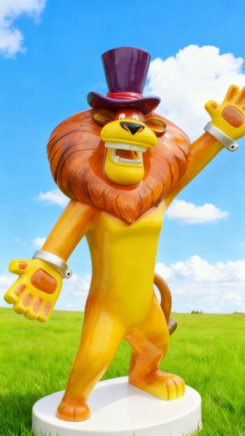 玻璃钢卡通狮子雕塑 (15)