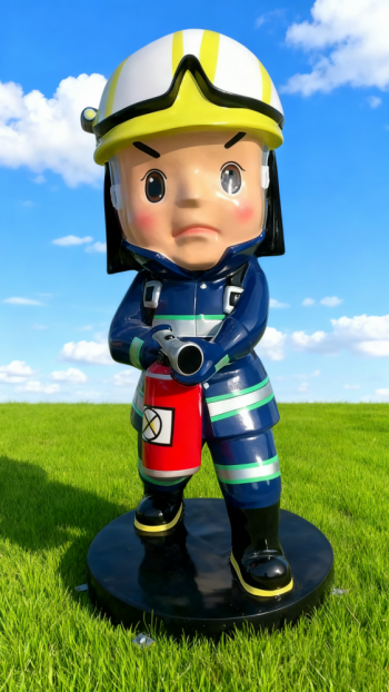 玻璃钢卡通消防员雕塑 (12)