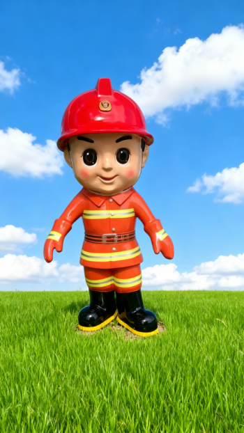 玻璃钢卡通消防员雕塑 (13)