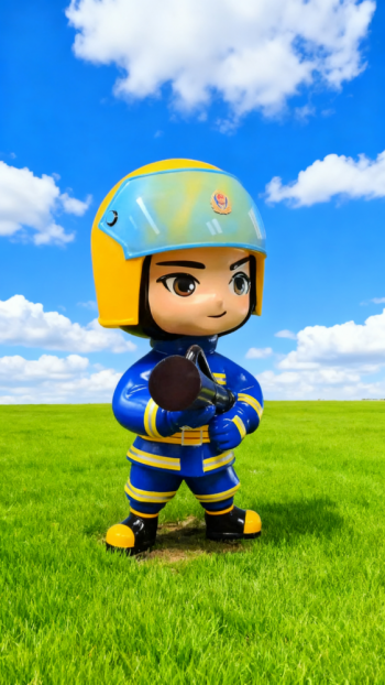 玻璃钢卡通消防员雕塑 (15)