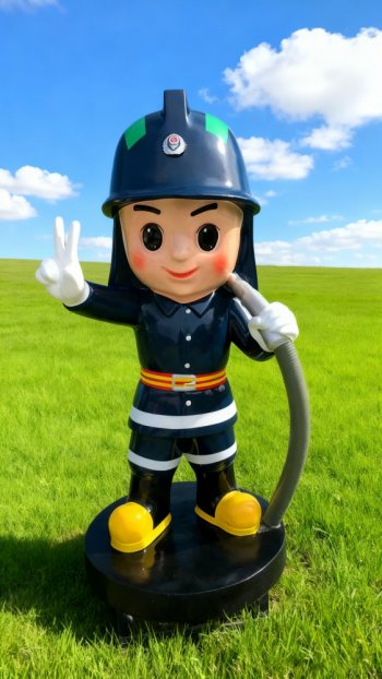 玻璃钢卡通消防员雕塑 (16)