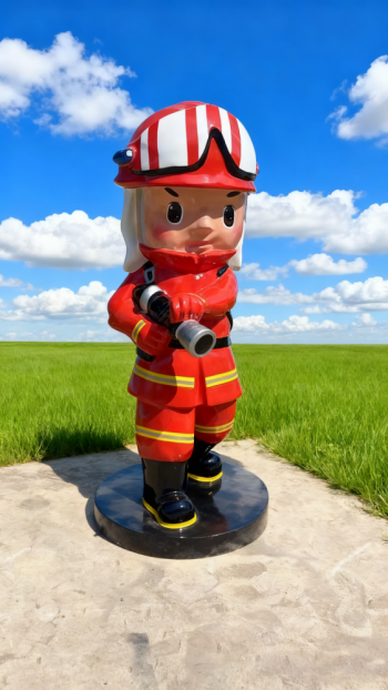 玻璃钢卡通消防员雕塑 (17)