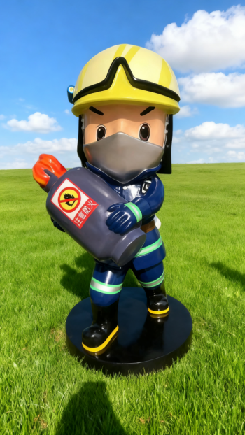 玻璃钢卡通消防员雕塑 (23)