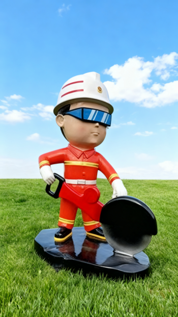 玻璃钢卡通消防员雕塑 (25)