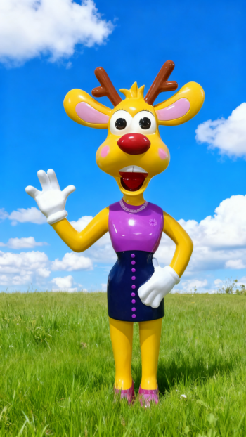 玻璃钢卡通小鹿雕塑 (4)