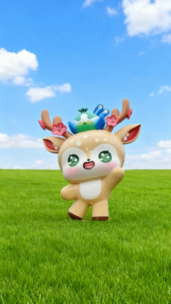 玻璃钢卡通小鹿雕塑 (5)