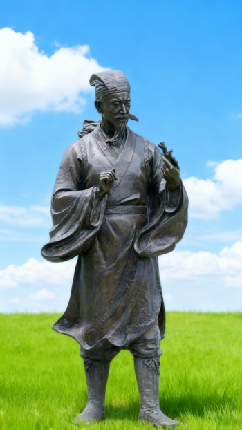 玻璃钢仿铜李时珍雕塑 (6)