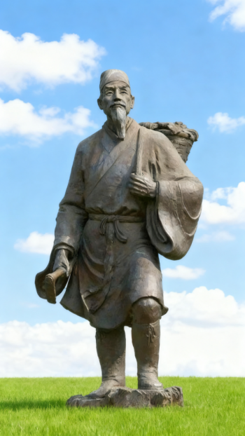 玻璃钢仿铜李时珍雕塑 (7)